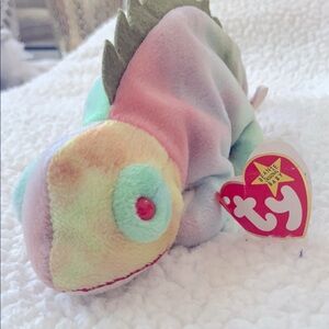 ULTRA RARE** 1st Run Ty Beanie Baby Rainbow Iggy the Iguana w/ TAG